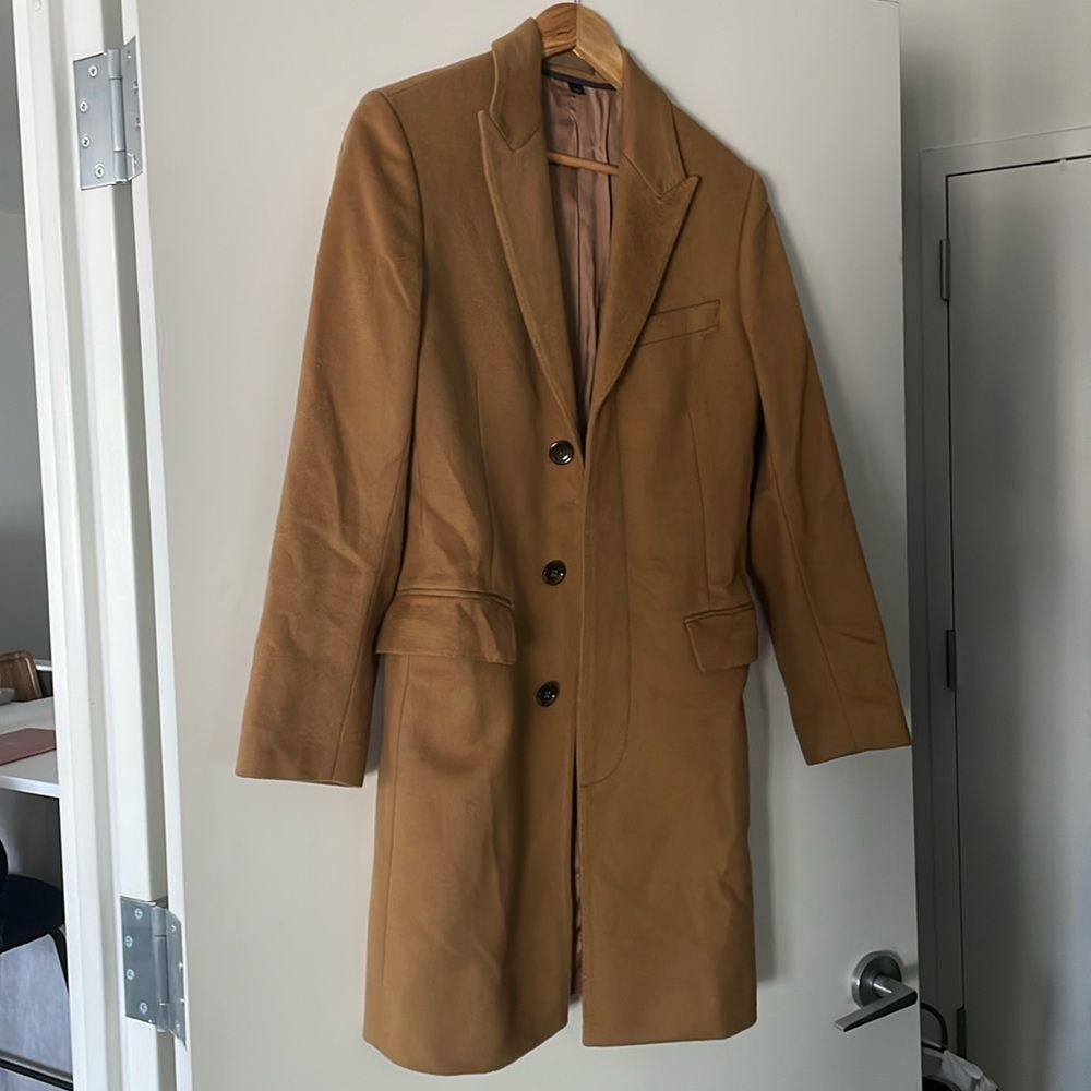 J Crew peak lapel top coat